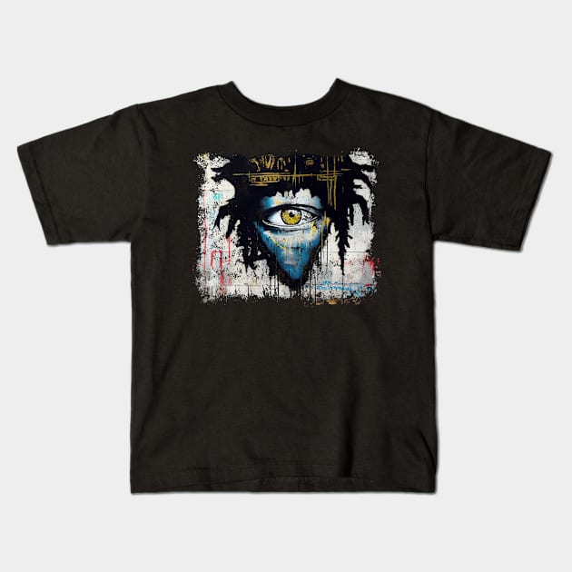 All Seeing Eye Basuiat Street Art Style Kids T-Shirt by TeeTrendz